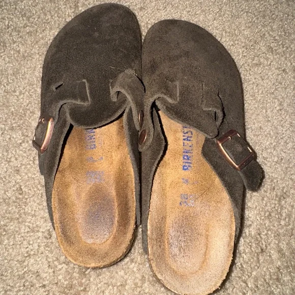 Birkenstock Brown Suede Clogs - Picture 3 of 7